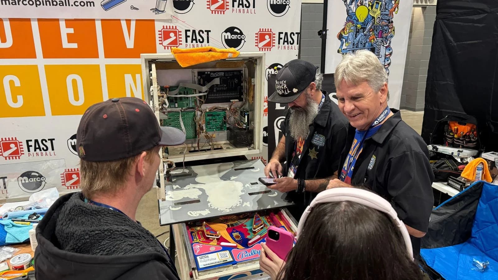 Butch Peel talking to fans and working on Bally's Dolly Parton.