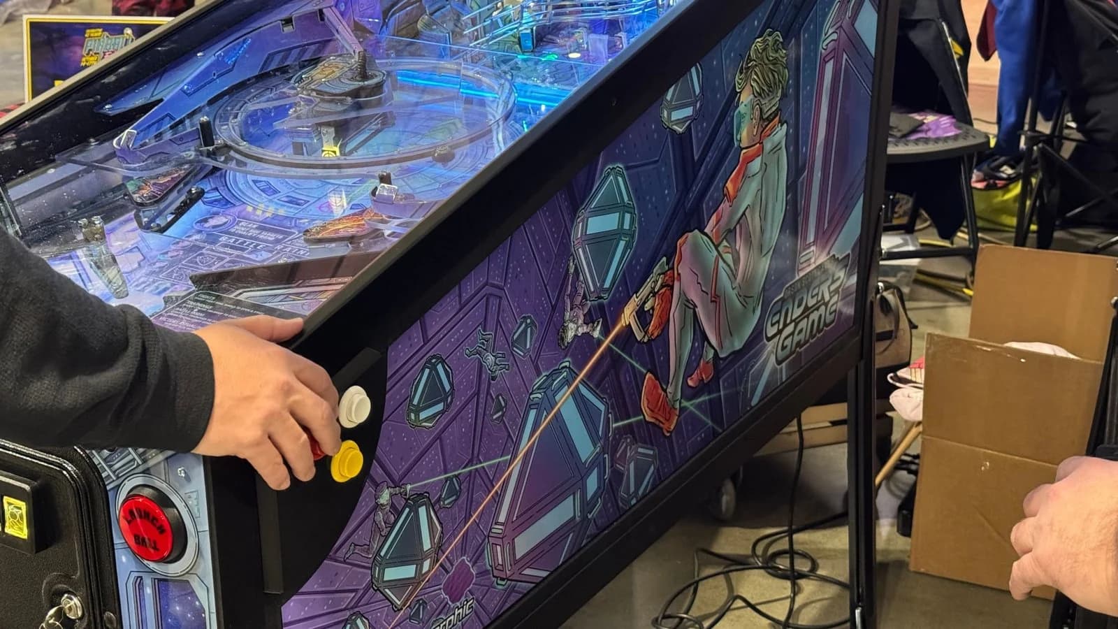 Purple P³ cabinet art