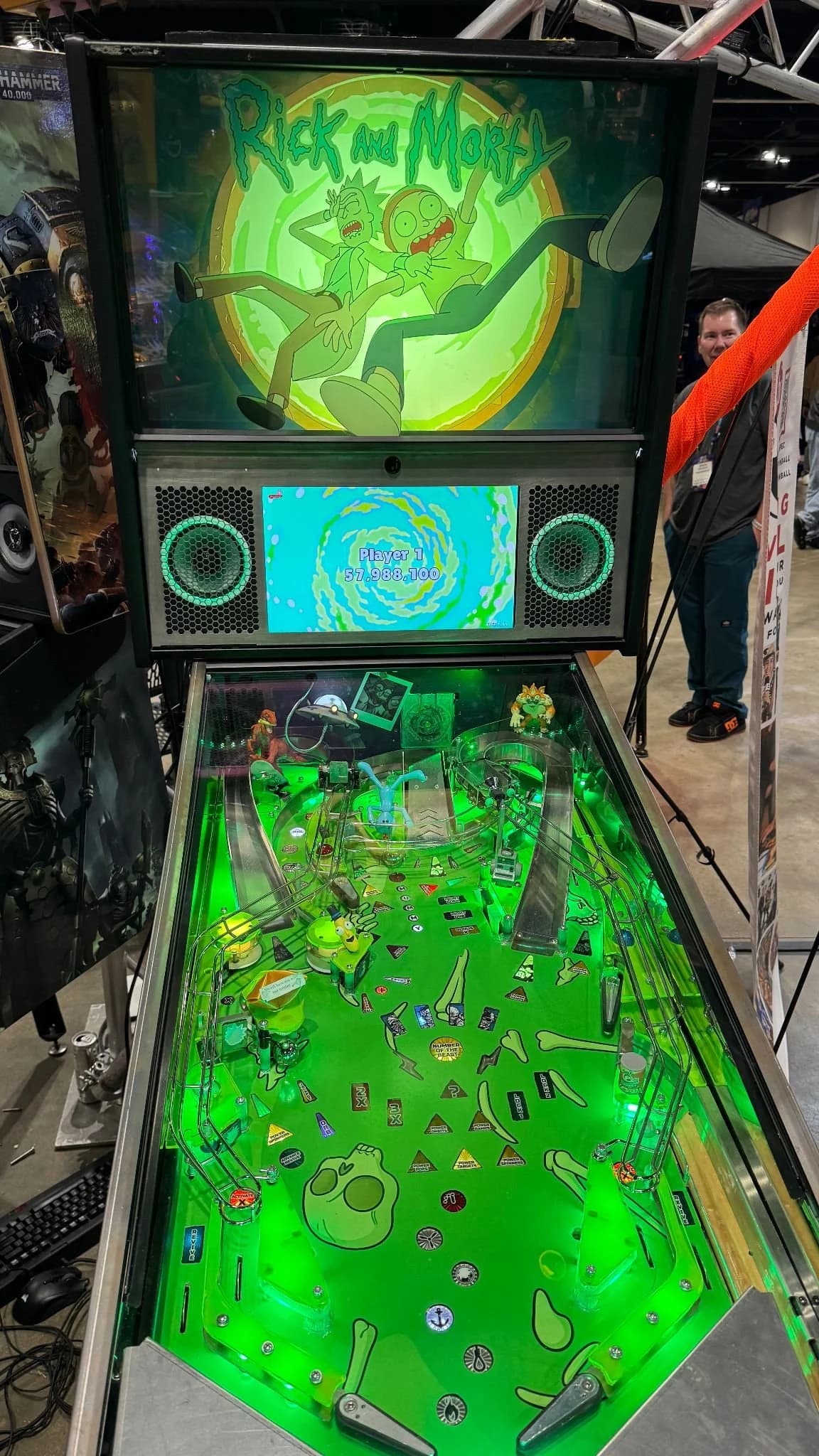 A Stern Iron Maiden converted to a Rick and Morty game.