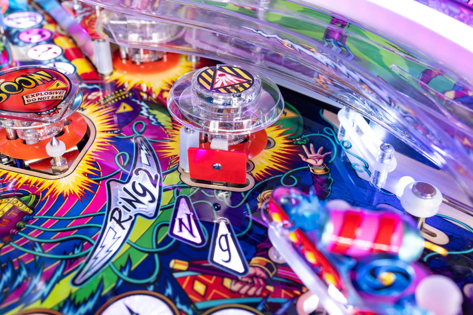 Clear-capped pop bumpers