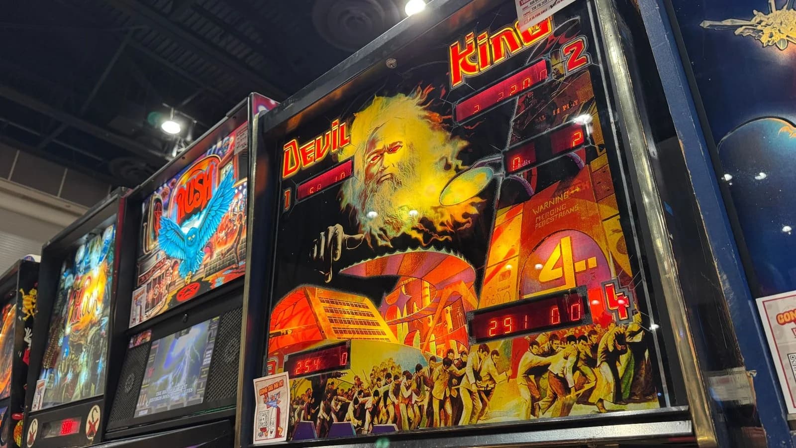 Backglasses on display on the show floor