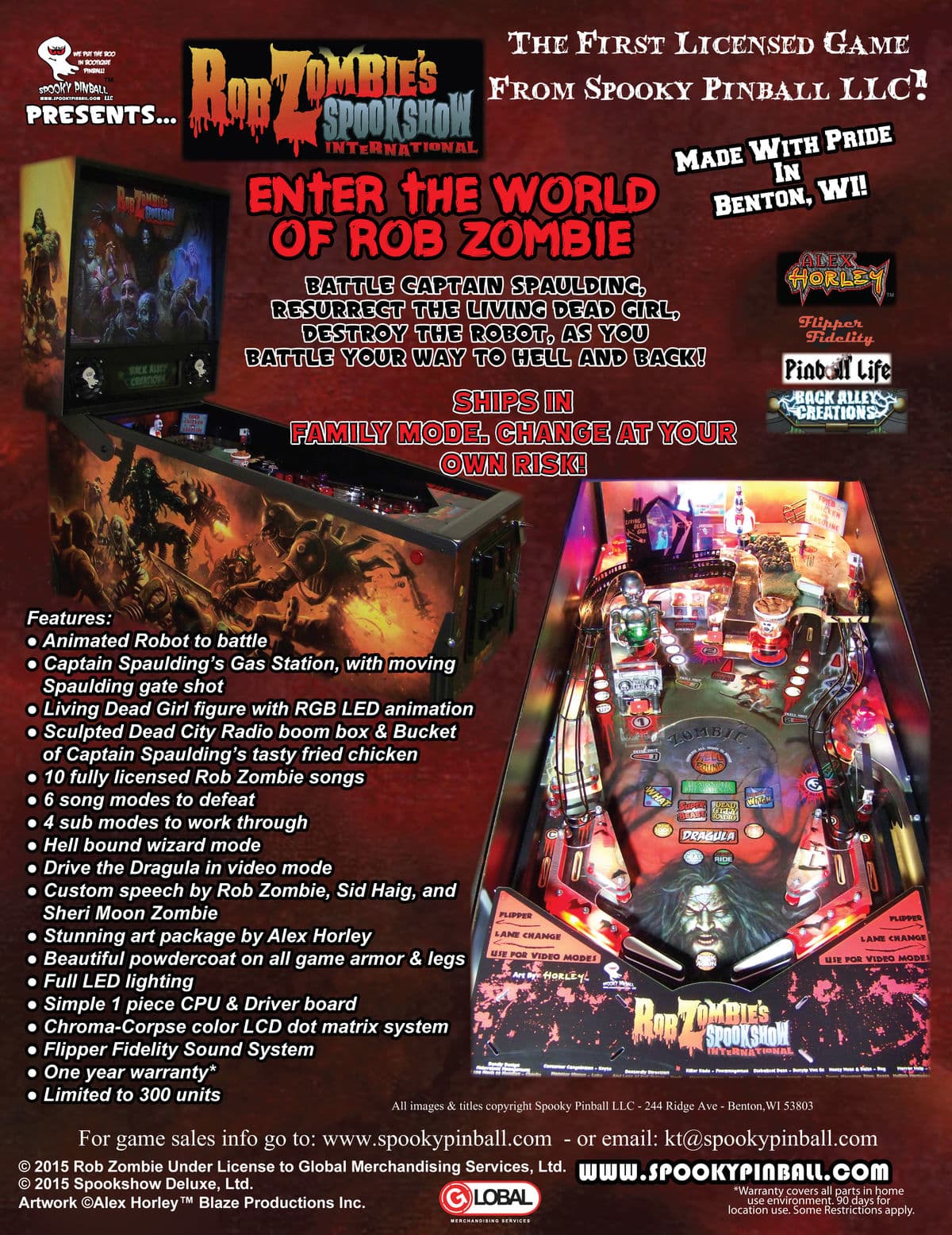 Rob Zombie's Spookshow International flyer 1