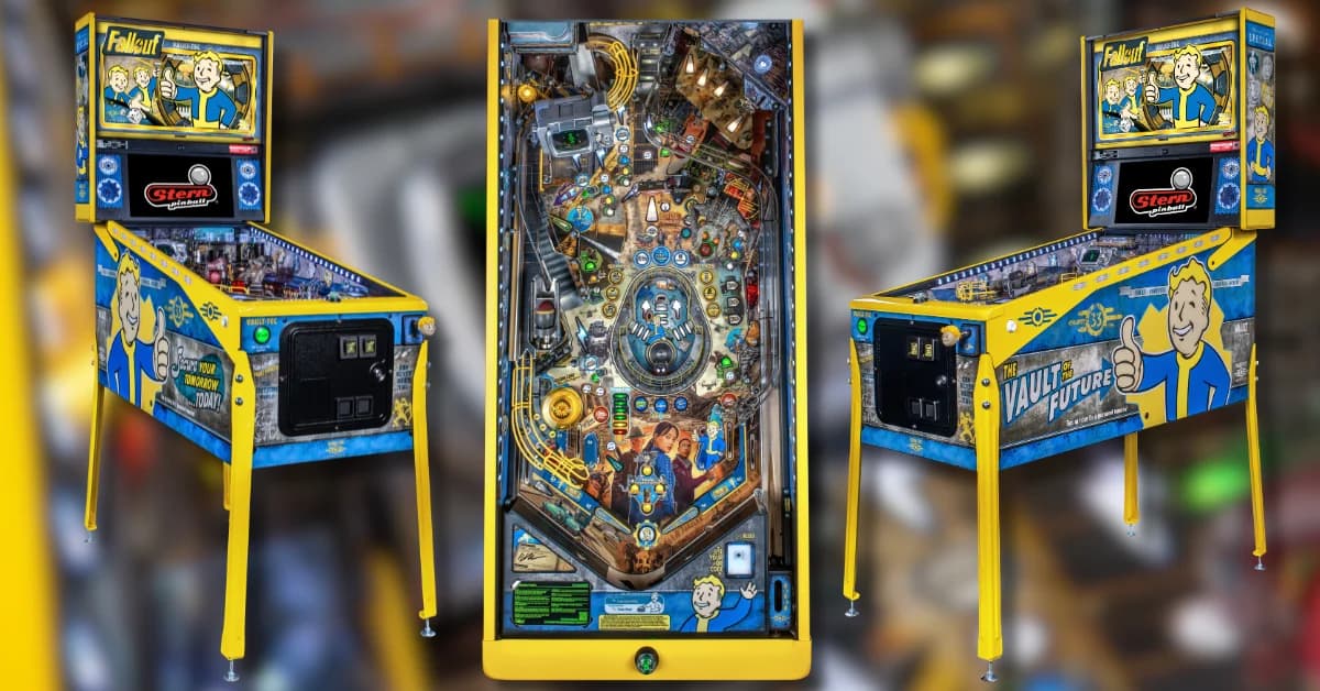 Fallout Limited Edition: cabinet from the left, playfield, cabinet from the right
