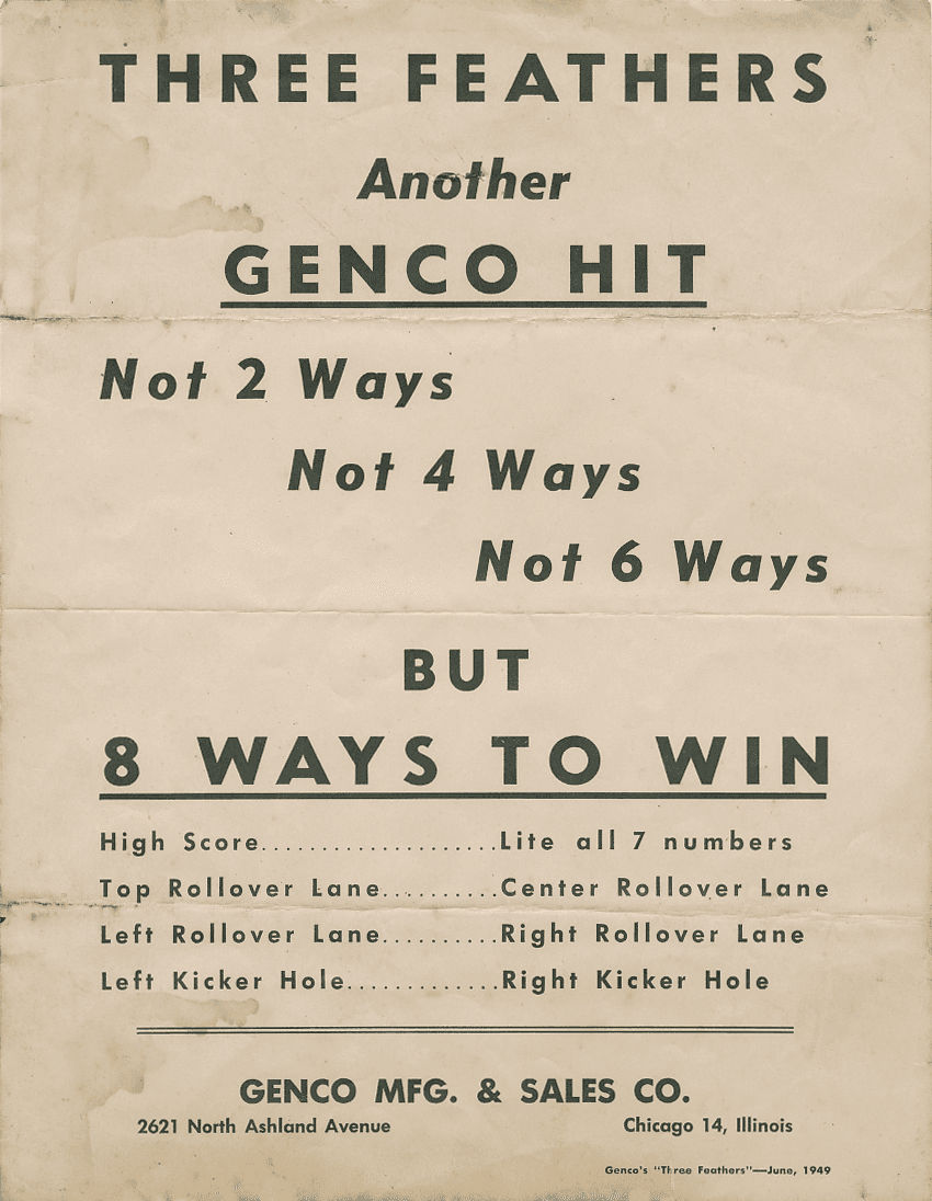 Three Feathers flyer 1