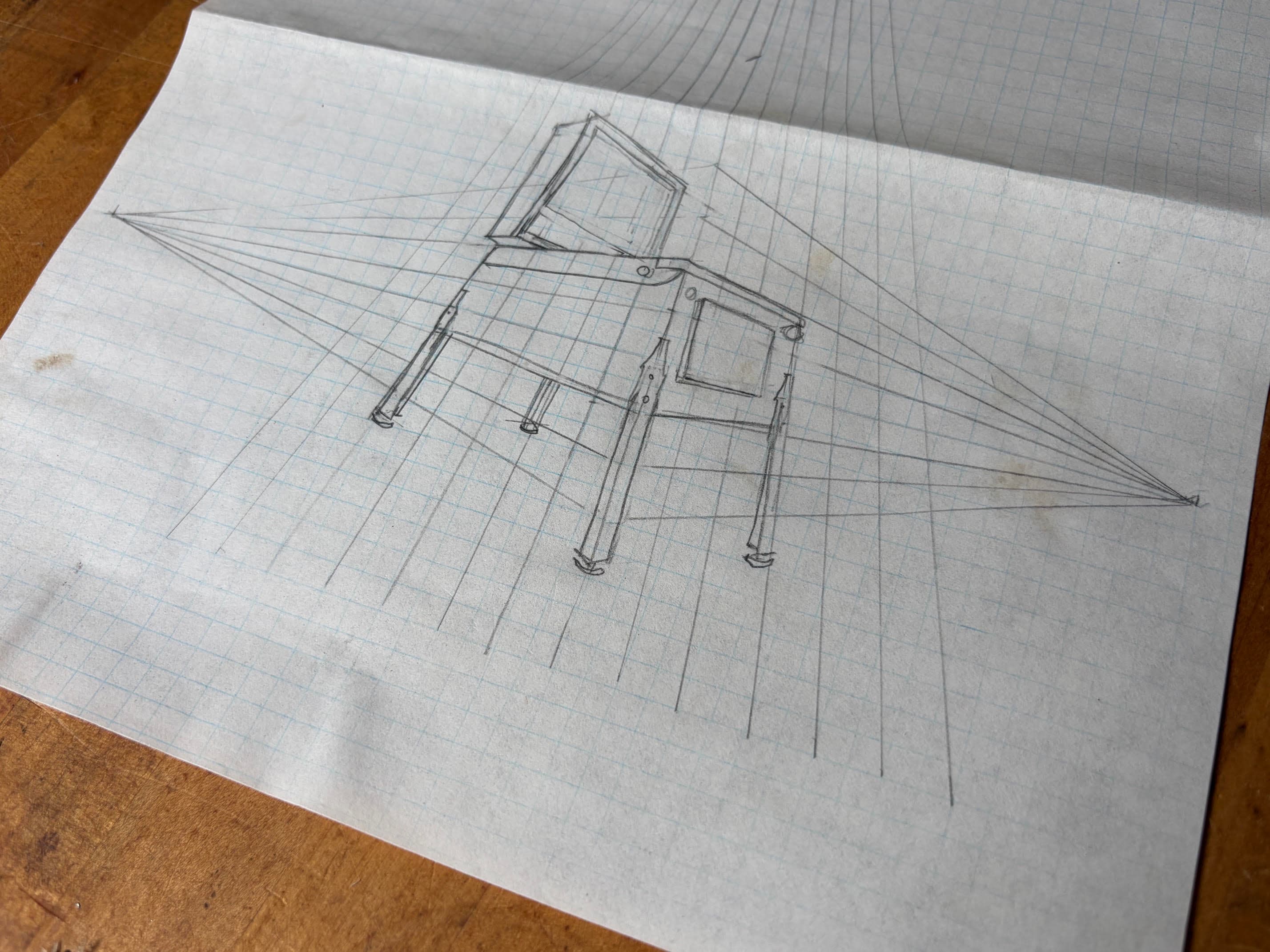 Pinball Cabinet Perspective Sketch