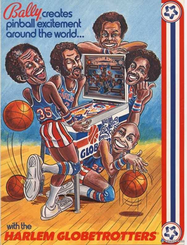 bally best 1970s pinball harlem globetrotters flyer
