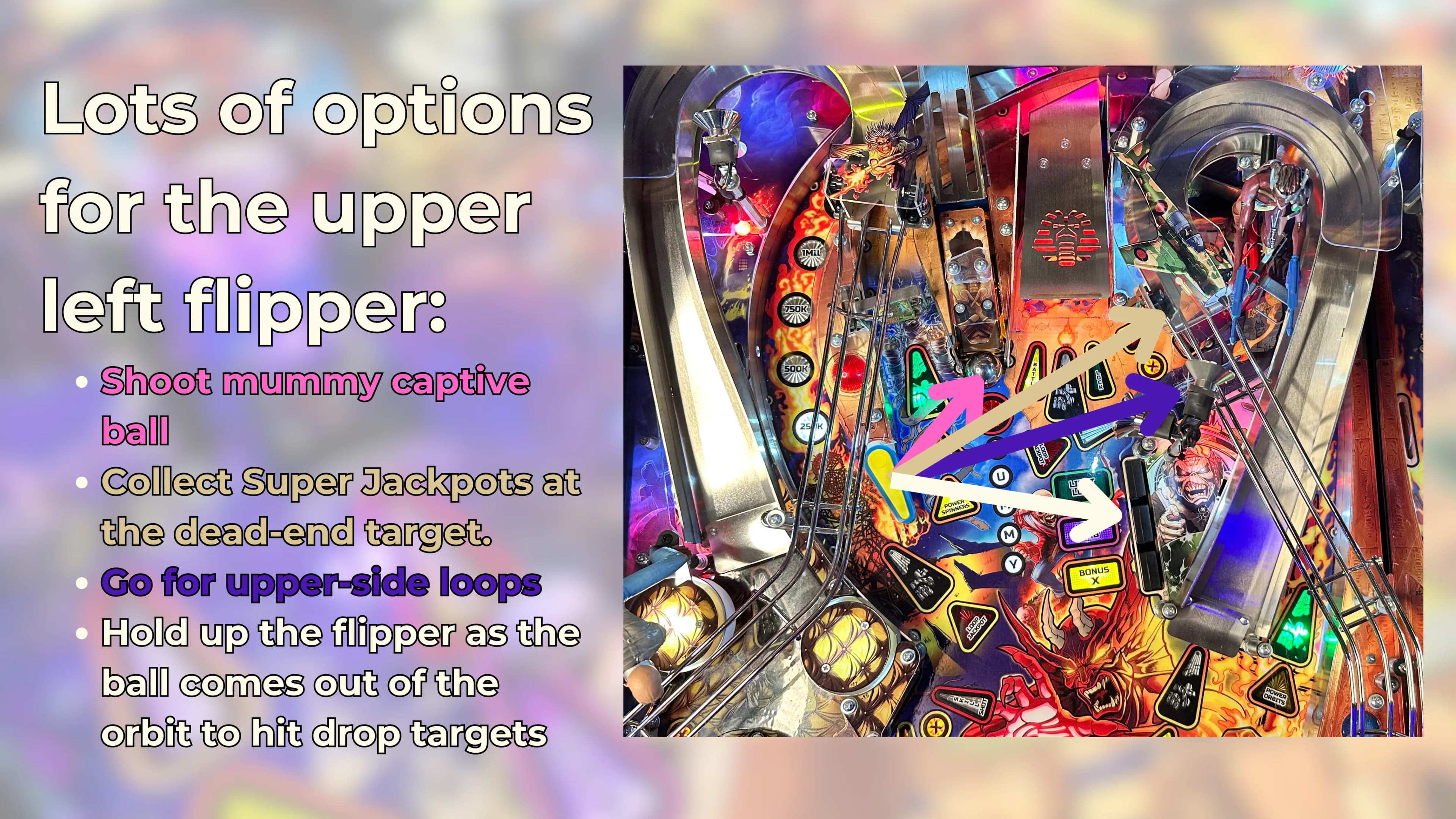 upper flipper option iron maiden pinball tutorial