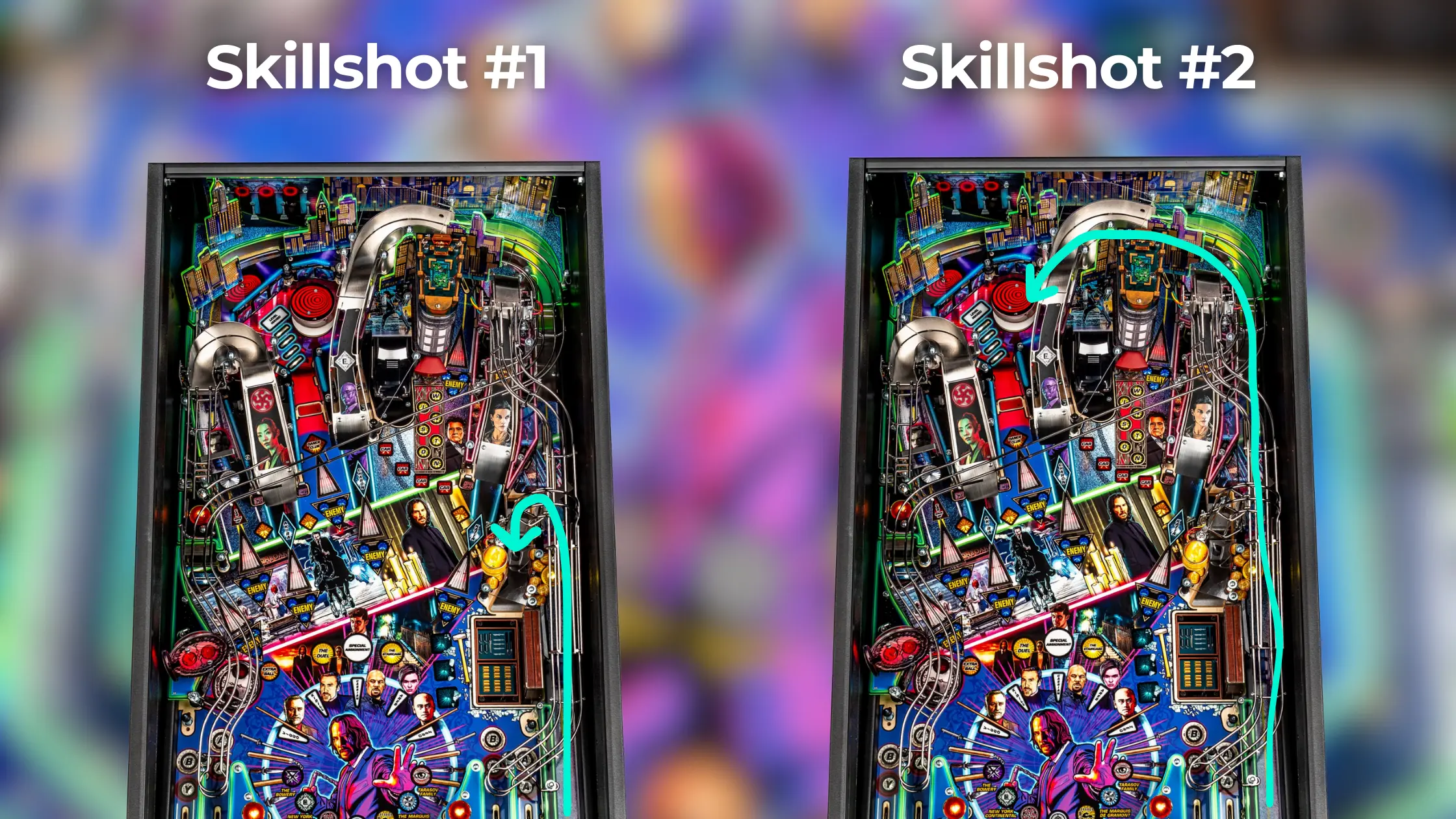 john wick pinball machine skillshots