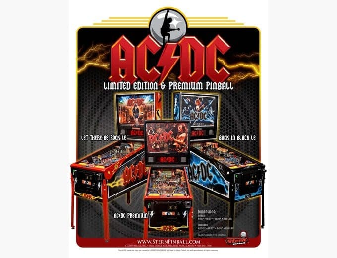 AC/DC pinball flyer, Stern Pinball, Incorporated, 2012