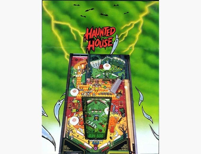 Haunted House pinball flyer, D. Gottlieb & Company, 1982