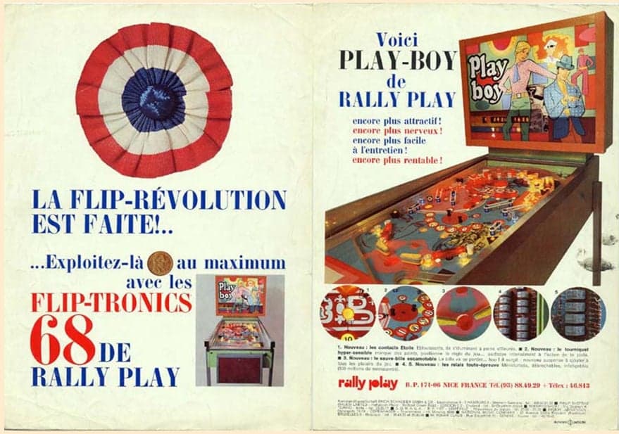 Play boy pinball flyer, Rally Play Company, 1967