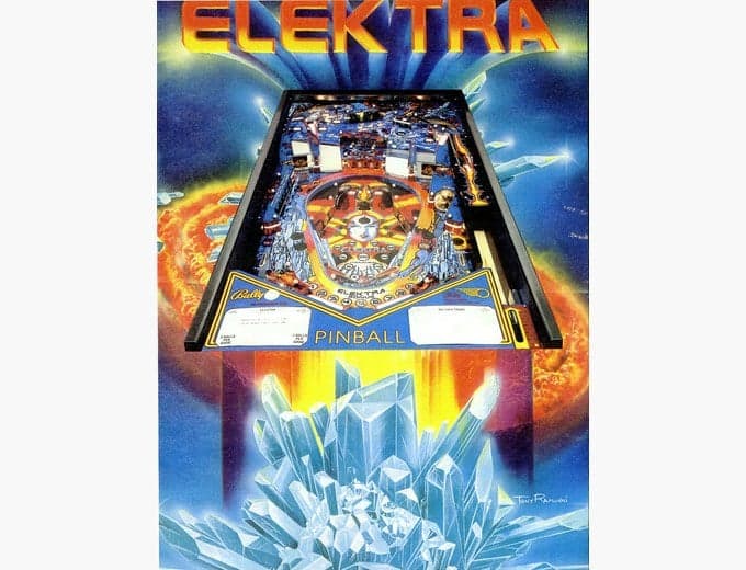 Elektra pinball flyer, Bally Manufacturing Corporation, 1981