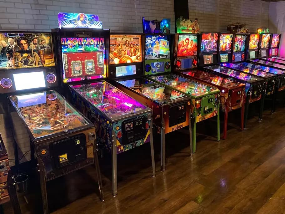 Some of the games at I/O Arcade Bar