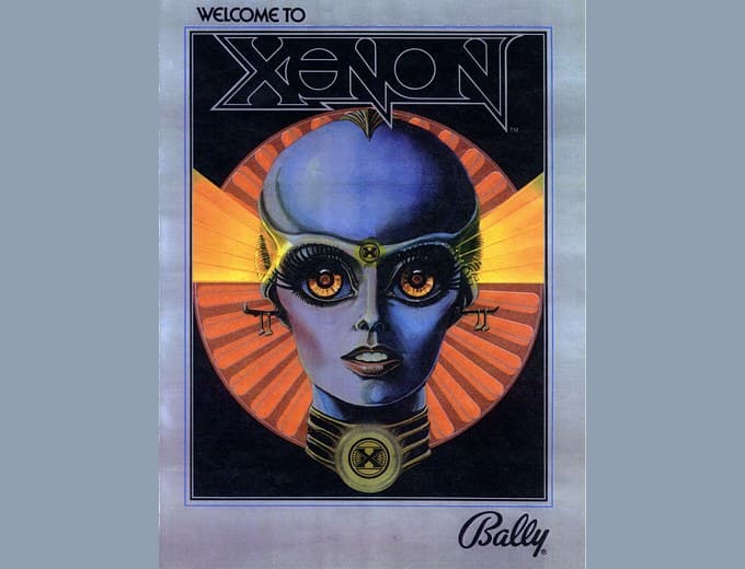 Xenon pinball flyer, Bally Manufacturing Corporation, 1980