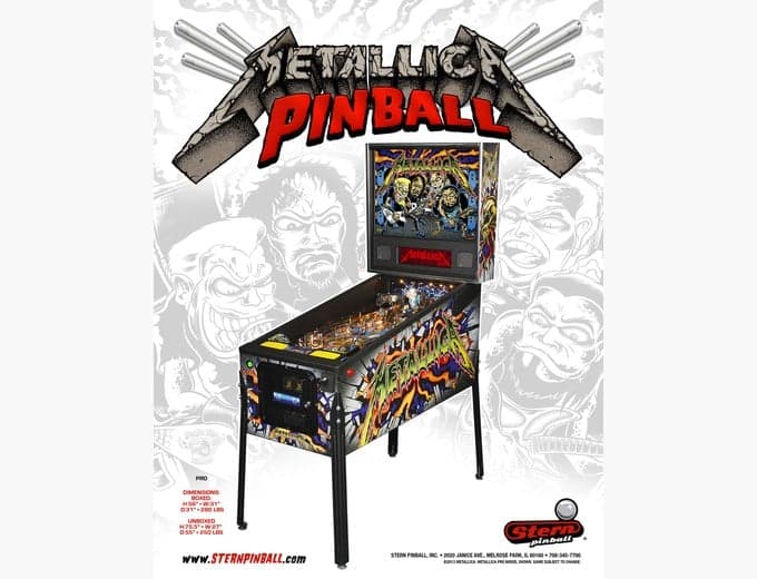 Metallica pinball flyer, Stern Pinball, Incorporated, 2013