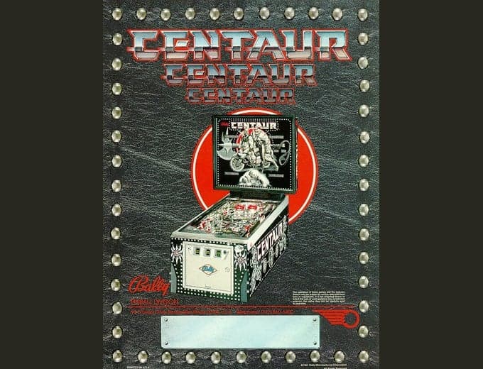Centaur pinball flyer, Bally Manufacturing Corporation, 1981