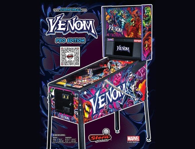 Venom pinball flyer, Stern Pinball, Incorporated, 2023