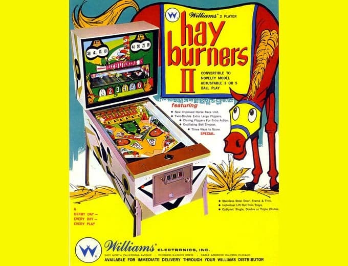 Hayburners II pinball flyer, Williams Electronics, Incorporated, 1968
