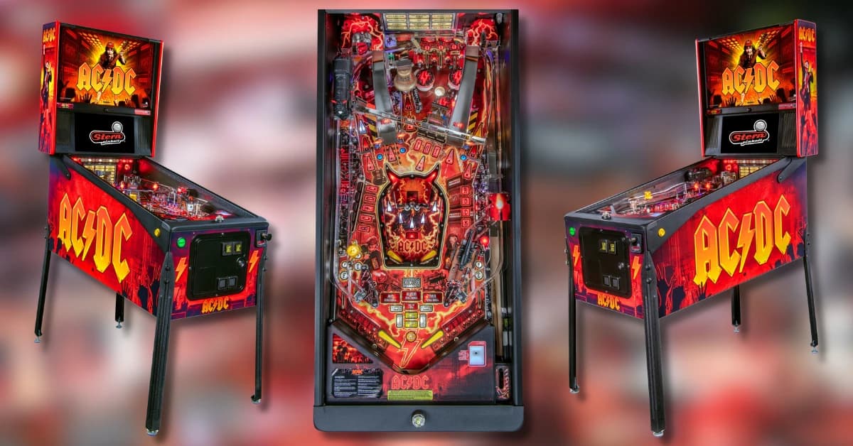 AC/DC Remastered Premium cabinets from both sides around its playfield
