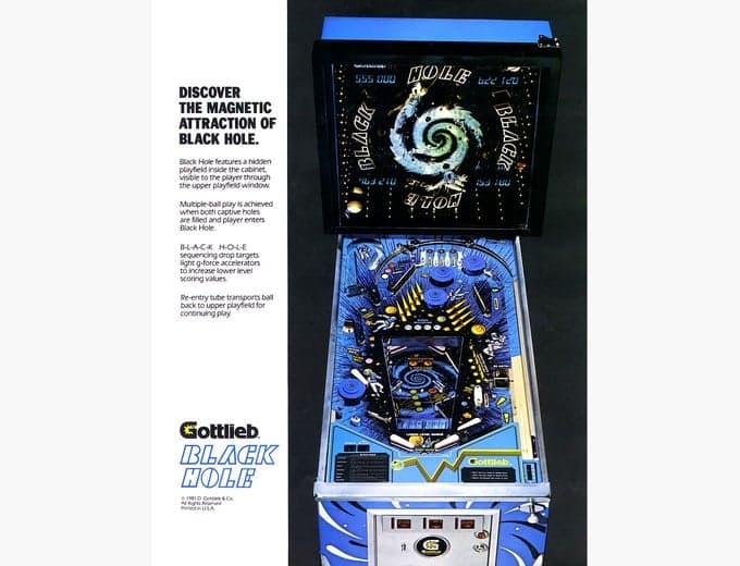 Black Hole pinball flyer, D. Gottlieb & Company, 1981
