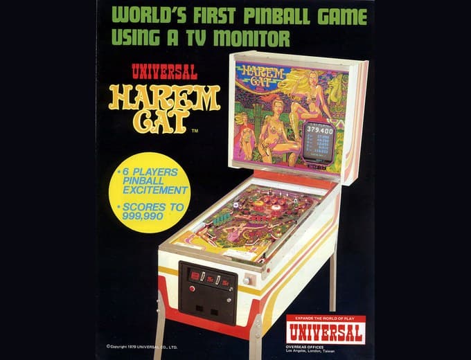 Harem Cat pinball flyer, Universal Company, Limited, 1979