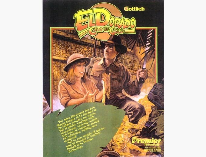 El Dorado City of Gold pinball flyer, Mylstar Electronics/Premier Technology, 1984