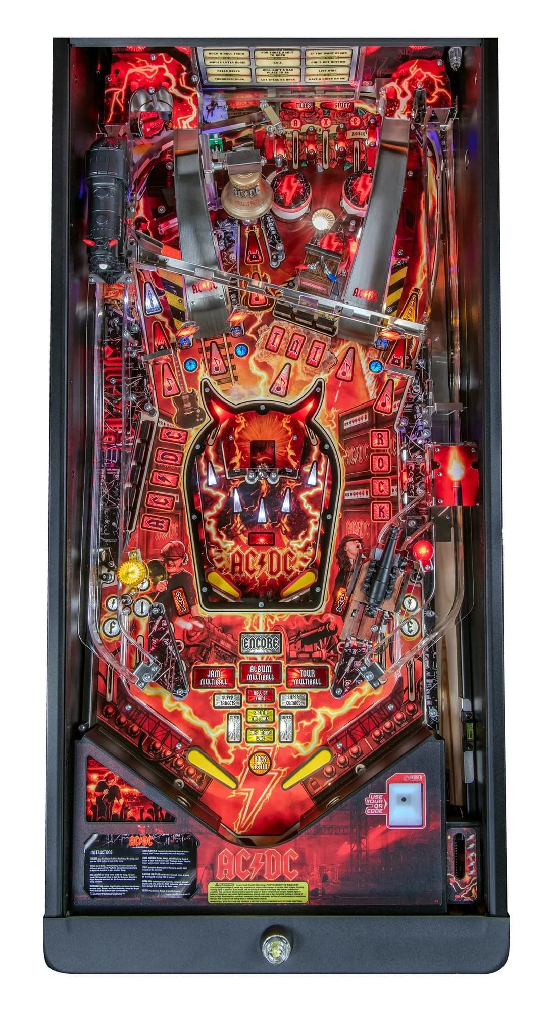The full AC/DC Remastered Premium playfield, top down