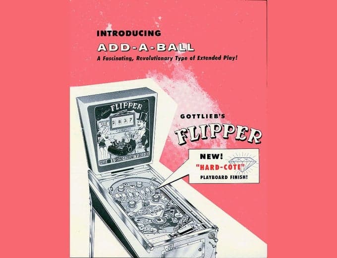 Flipper pinball flyer, D. Gottlieb & Company, 1960