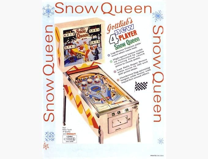 Snow Queen pinball flyer, D. Gottlieb & Company, 1970