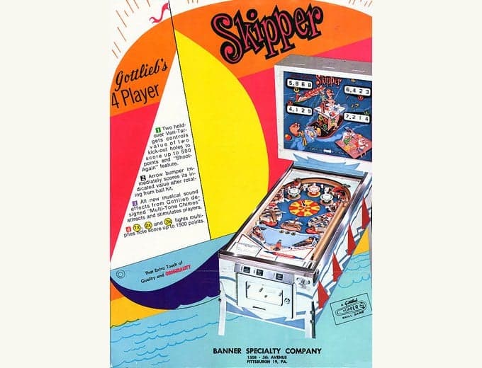 Skipper pinball flyer, D. Gottlieb & Company, 1969