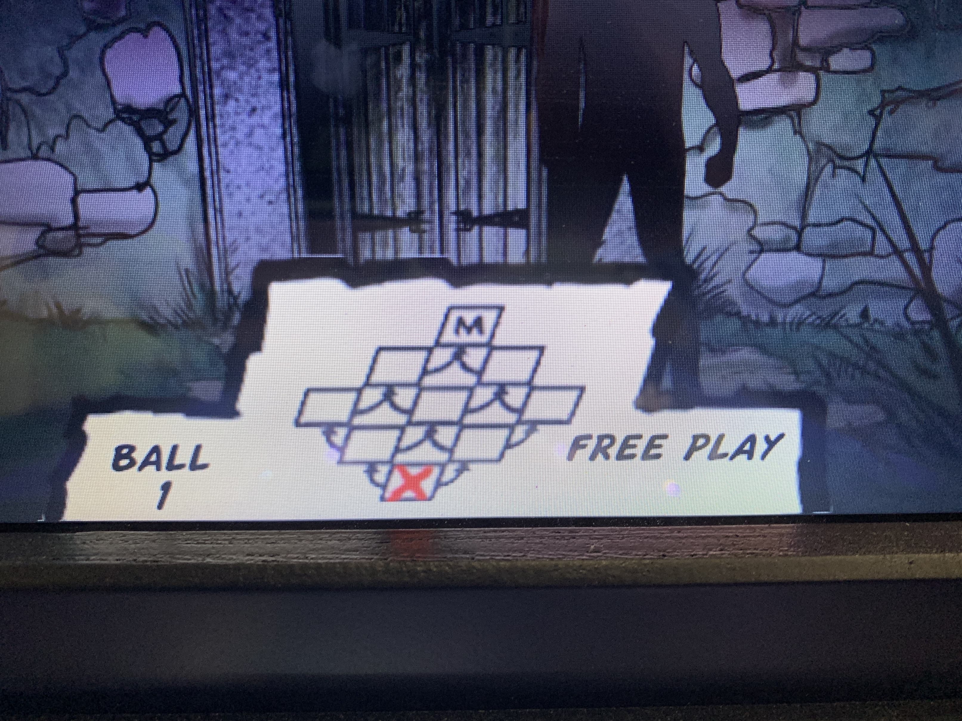 Baseball scoreboard showing ball count and free play status