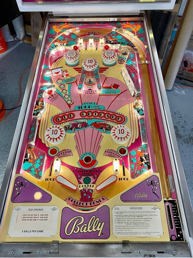 bally old chicago pinball 1970s playfield