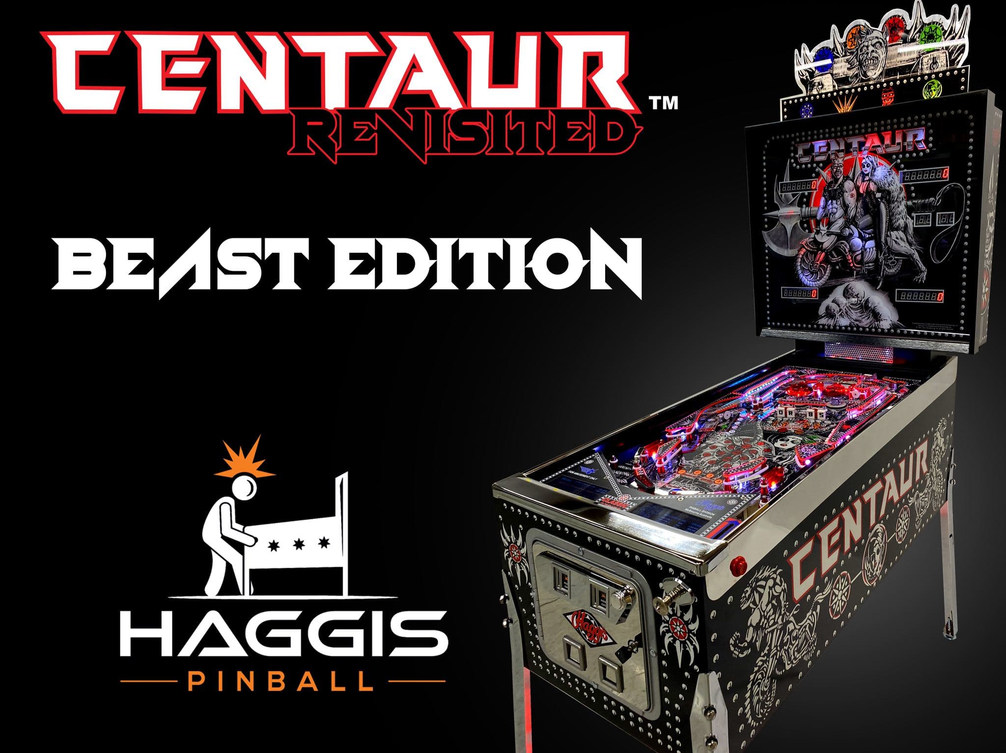 Centaur Renisted Beast Edition pinball machine by Haggis Pinball