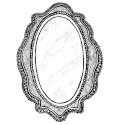 Vintage ornate oval mirror frame with intricate decorative border