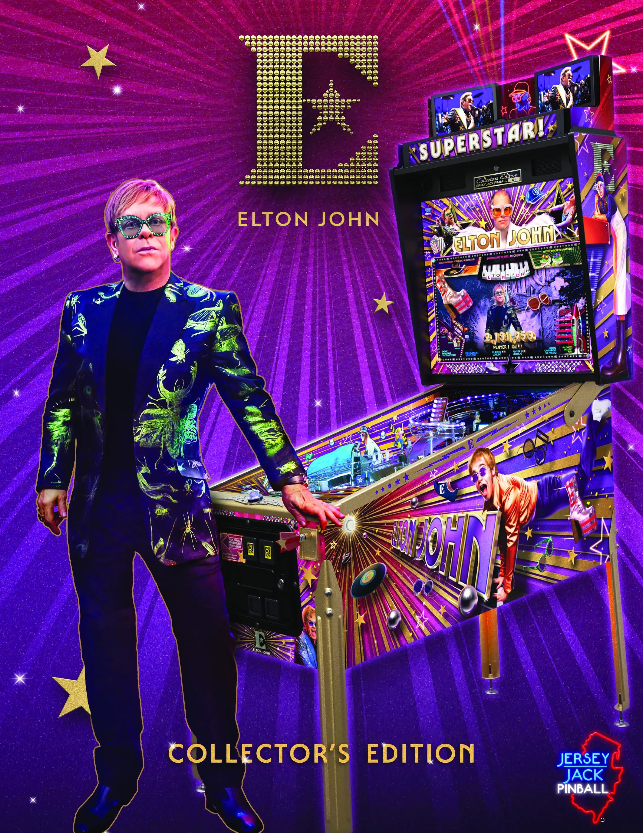 Elton John pinball machine with star-studded collector's edition design