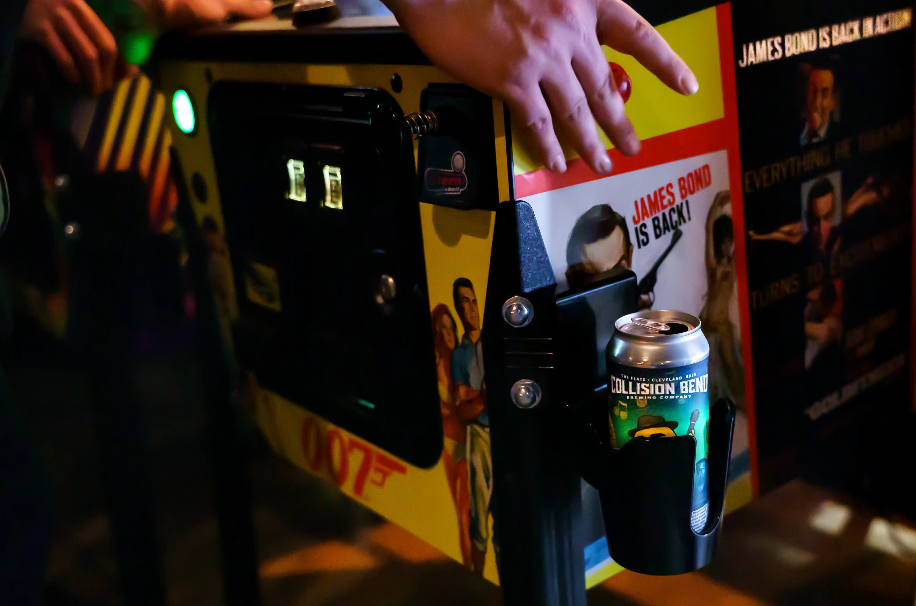 James Bond movie poster with Collision Bend brewery can