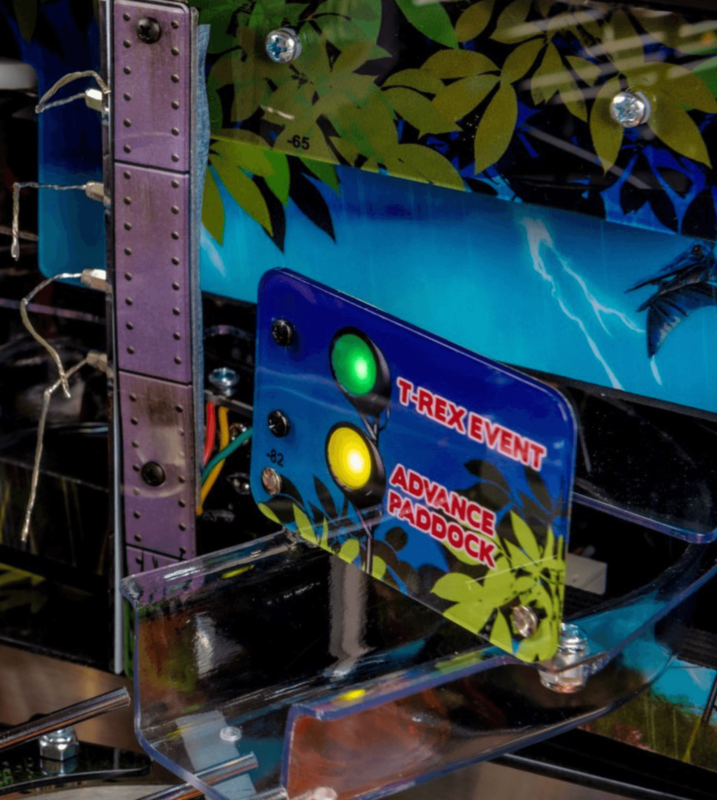 Blue T-Rex Event control panel with green and yellow indicator lights