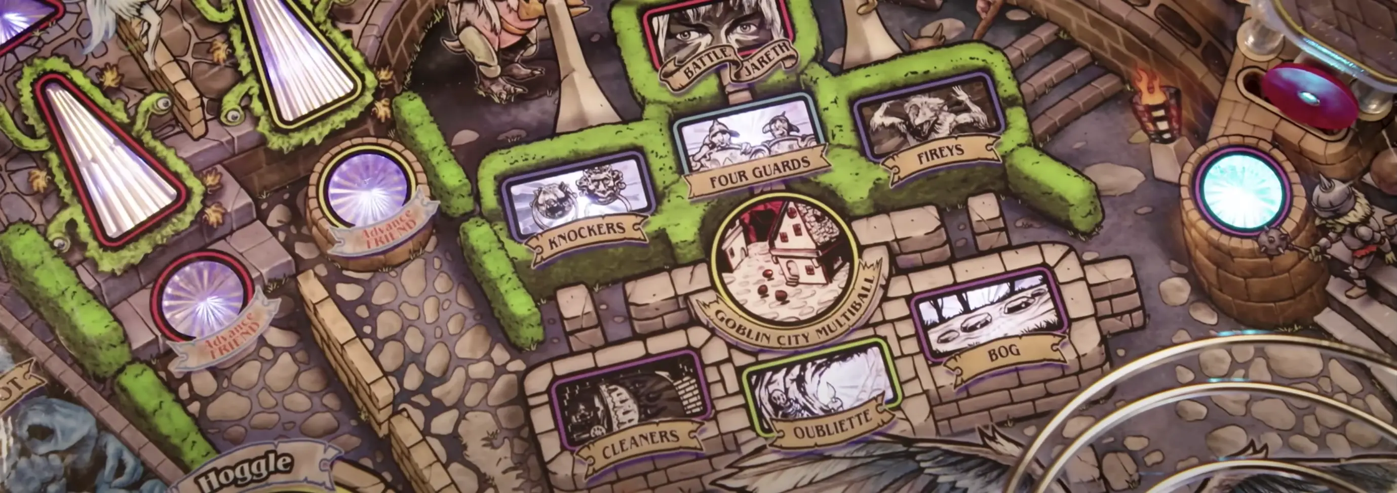 Detailed fantasy board game map with green paths and labeled locations