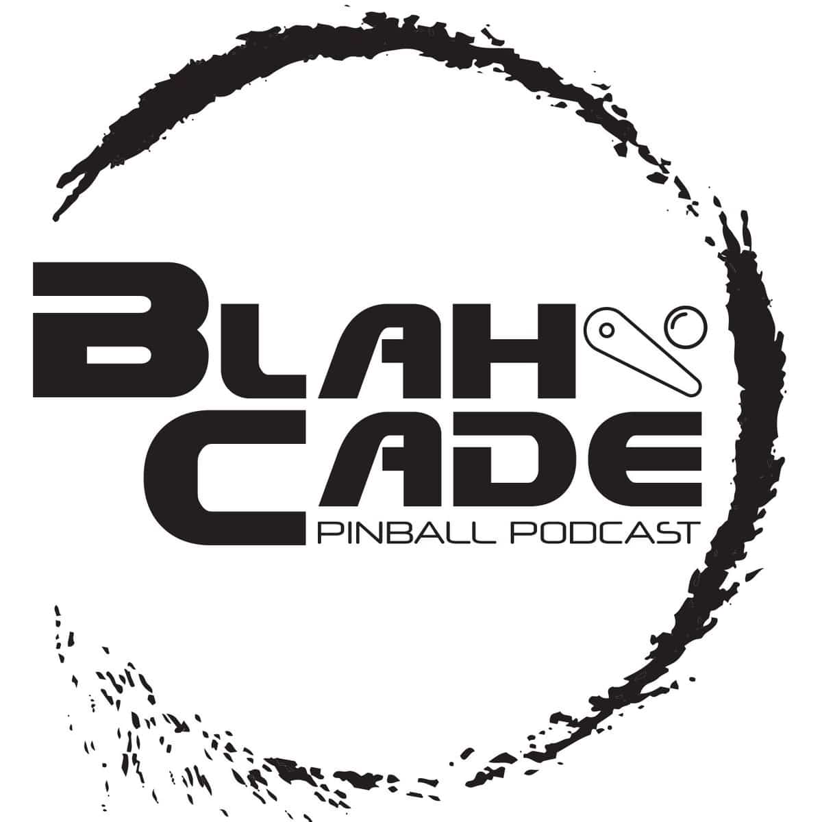 Blah Cade Pinball Podcast logo with distressed circular design