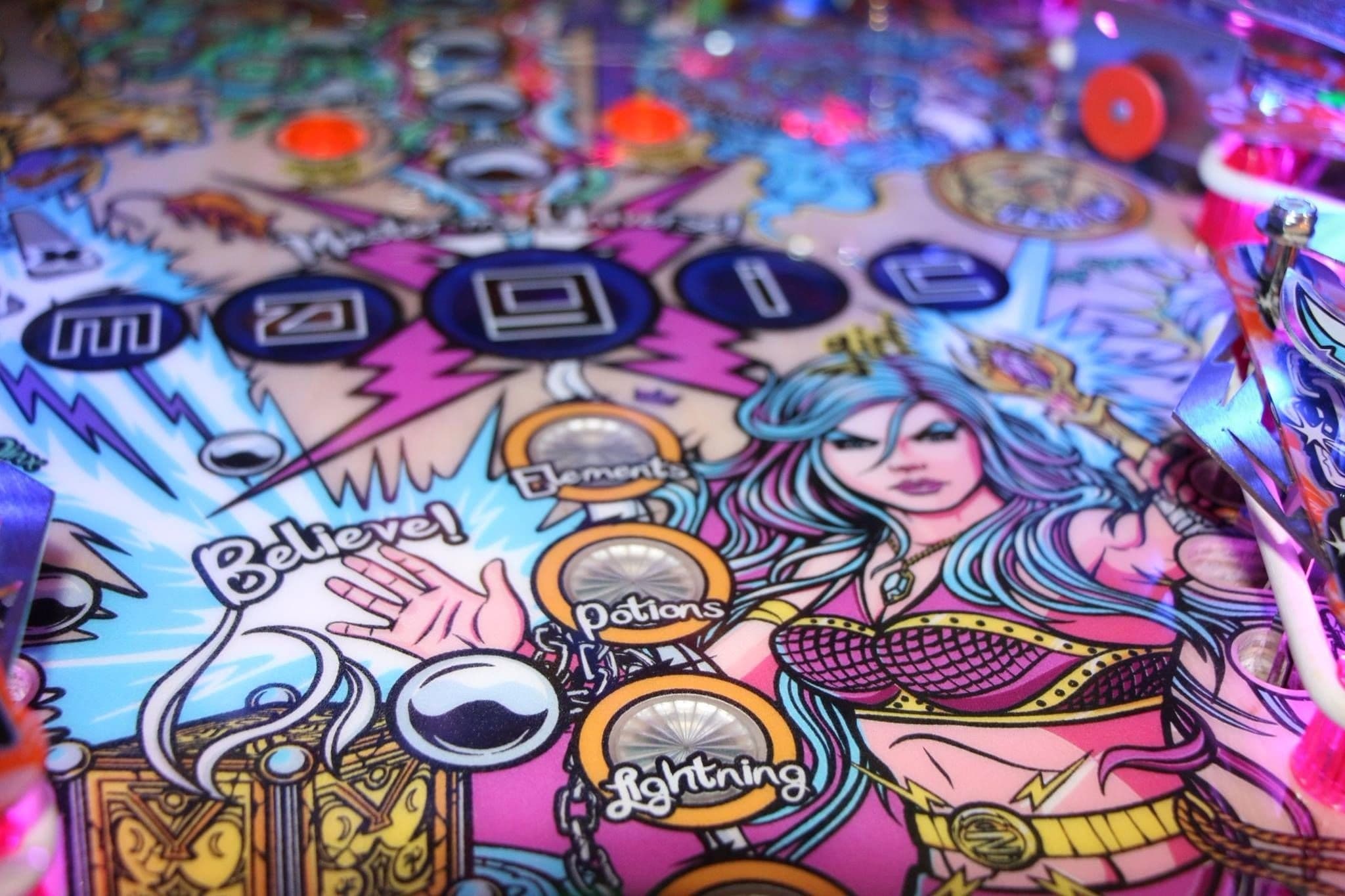 Colorful fantasy illustration with magical elements and stylized character