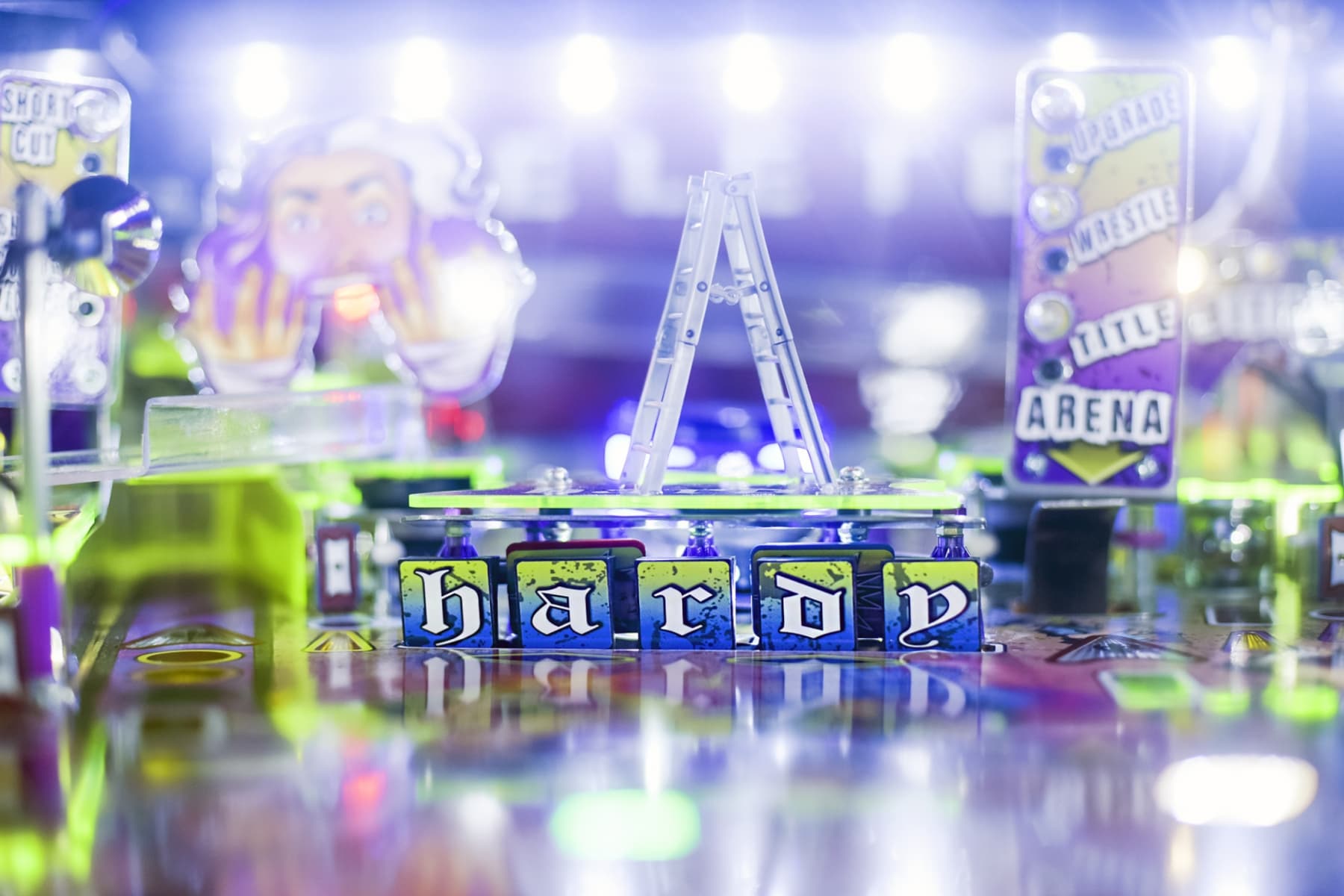 Colorful game board with 'Hardy' spelled out in stylized blocks