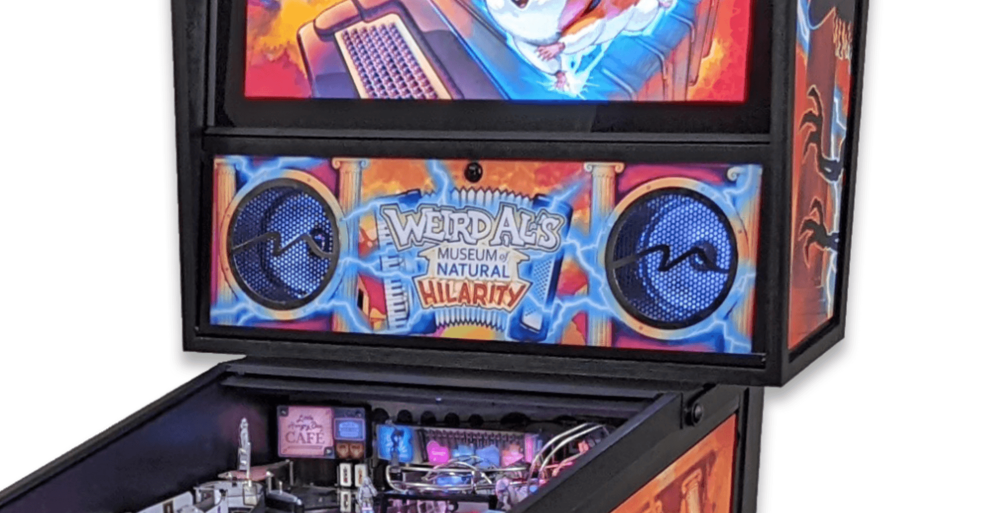 Weird Al's Museum of Natural Hilarity pinball machine with colorful design