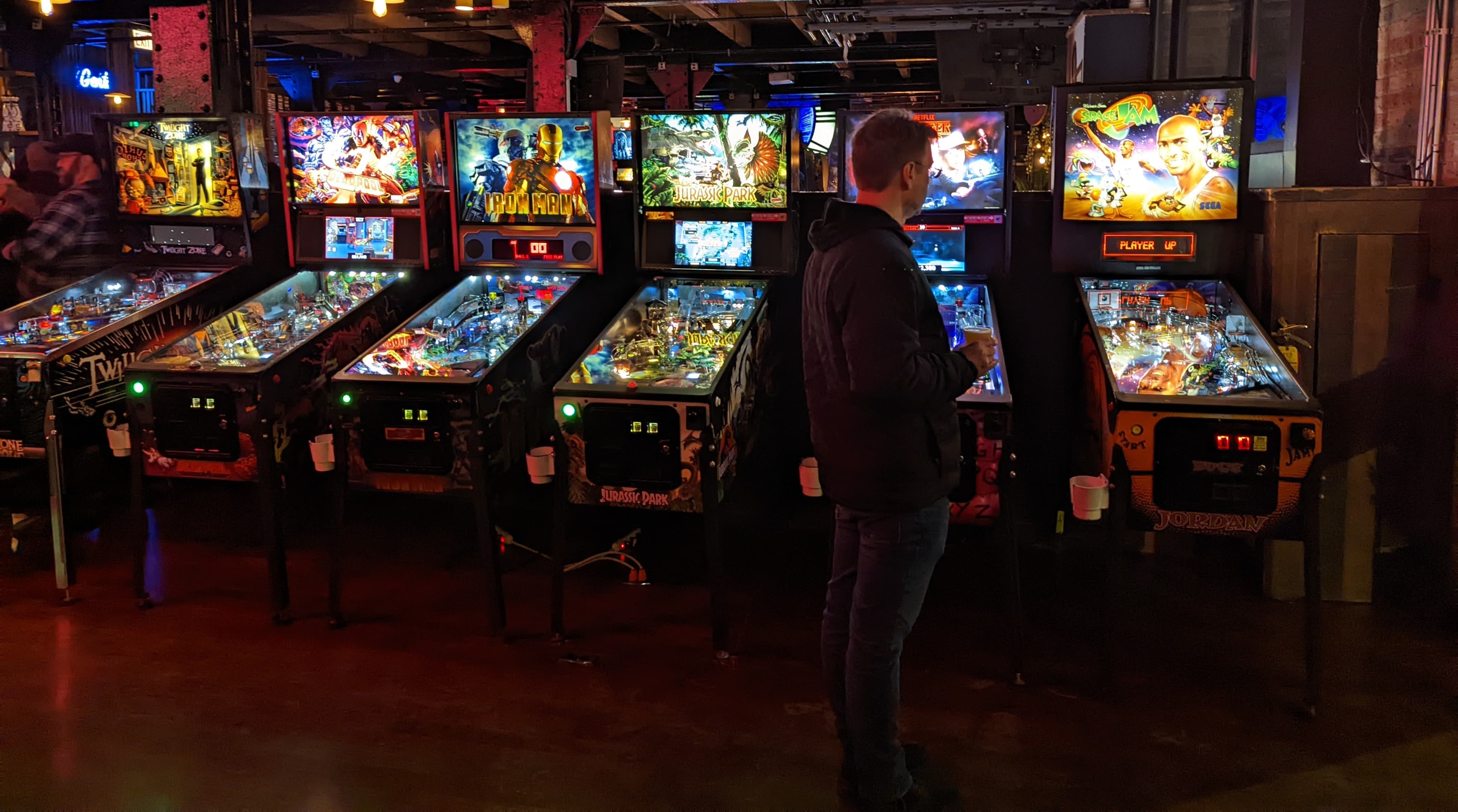 Sample of pinball games at Headquarters Beercade River North