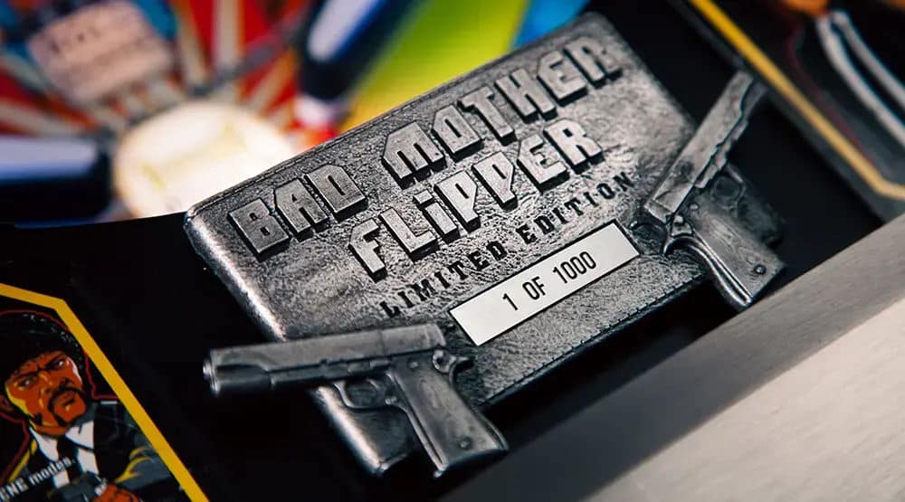 Bad Mother Flipper limited edition metal collectible with numbered plaque