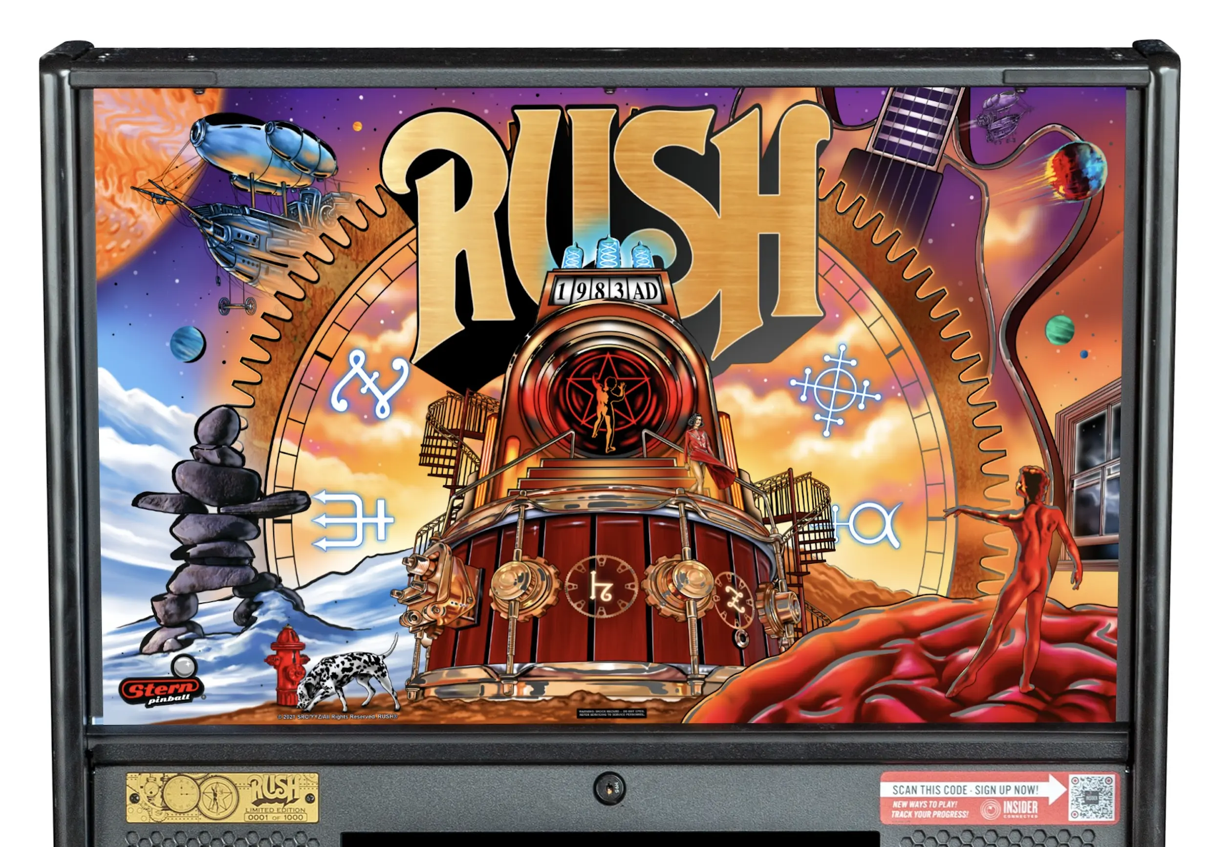 rush pinball translite