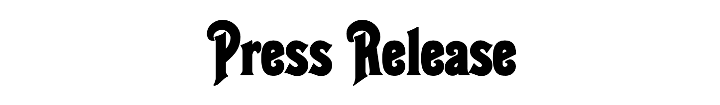 Bold black text saying "Press Release" on white background
