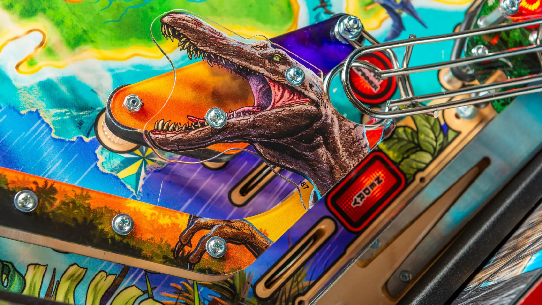 stern jurassic park pinball nedry outlane