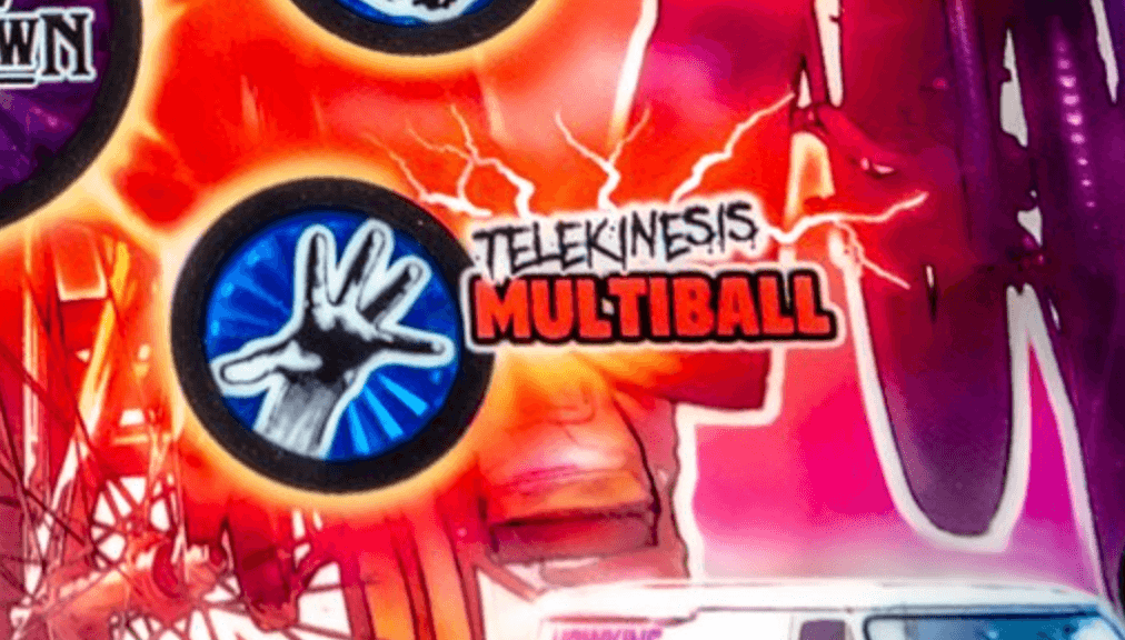 Telekinesis Multiball game logo with hand and lightning effects