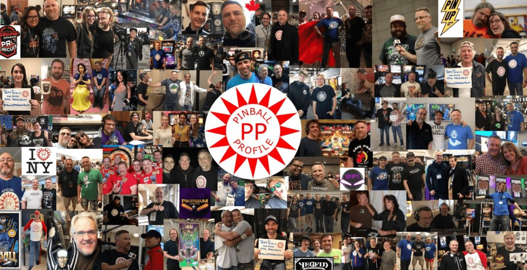 Pinball Profile collage showcasing diverse group of pinball enthusiasts and players