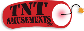Red TNT Amusements logo with dynamite stick and burning fuse